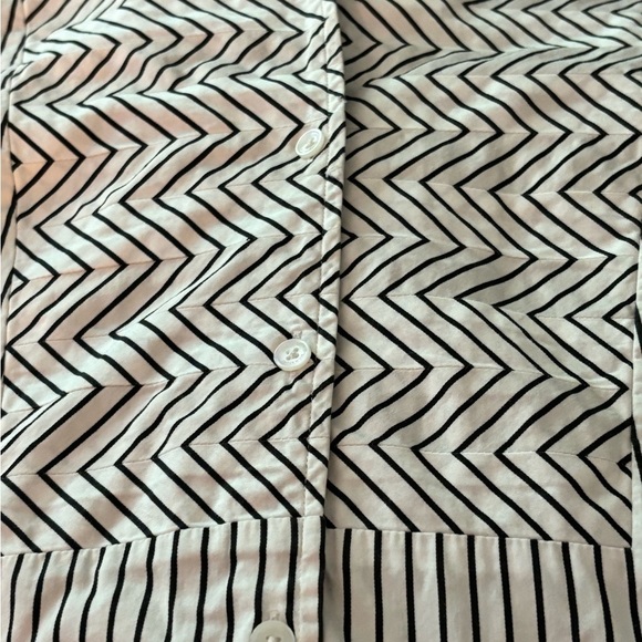 JONES NEW YORK button down shirt. black and  white, size  1X, all cotton - Picture 5 of 7